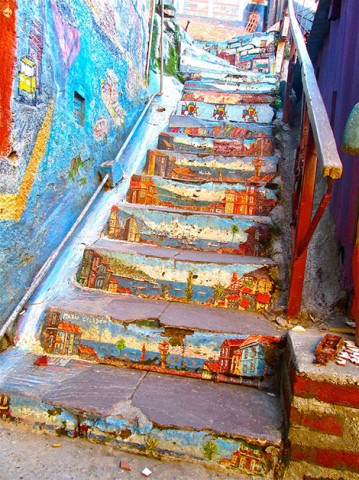 Tangga jalan di Valparaíso, Chile
