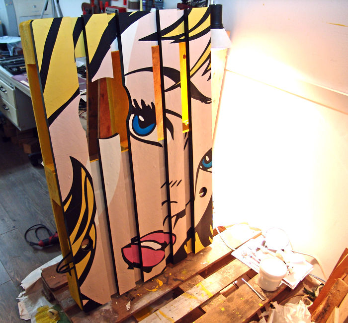 Pallet bergaya Roy Lichtenstein