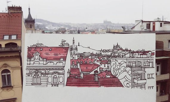 Lukisan dari lingkungan kota karya Maxwell Tilse