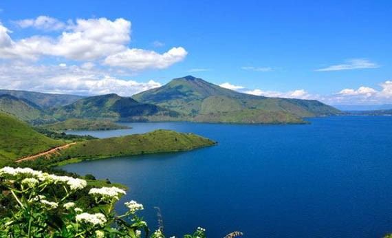 Paniai Lake in Papua, Indonesia