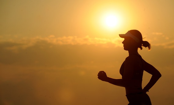Woman girl silhouette jogger