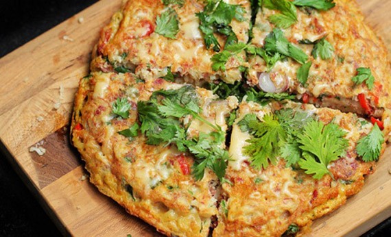 Telur dadar dengan seledri