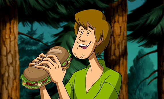 Shaggy dan makanan sandwich