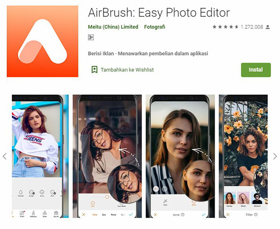Aplikasi edit foto AirBrush