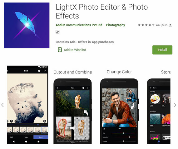 Aplikasi LightX di PlayStore