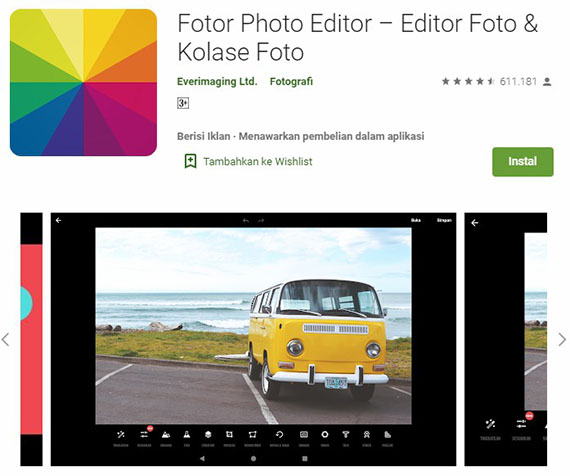 Aplikasi Fotor Photo Editor di PlayStore