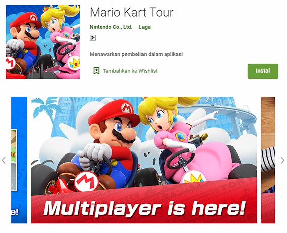 Game balapan Mario Kart Tour di PlayStore