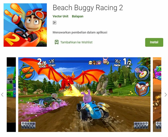 Game mobil balap Beach Buggy Racing 2 di PlayStore