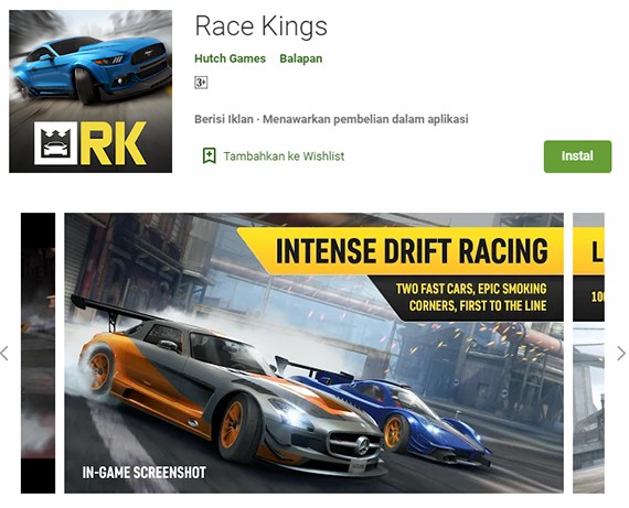 Game balapan mobil drift Race Kings di PlayStore