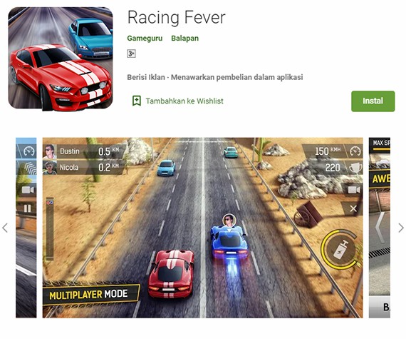 Racing fever много денег