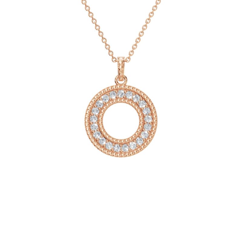 14K Gold IGI Lab Grown Diamond 0.84ctw Circle Pendant Necklace | Aya ...