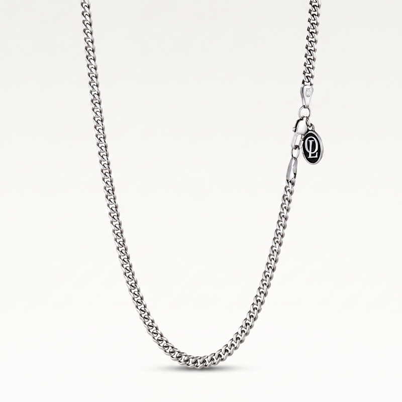 Cuban Chain Necklace Silver | Outrage London | Wolf & Badger