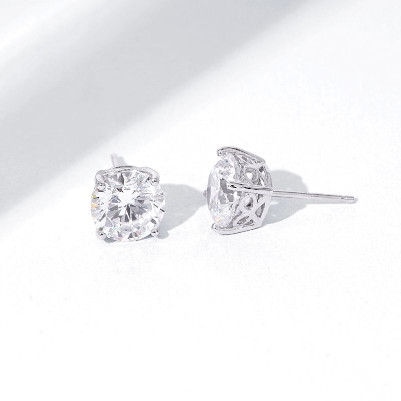 8.5Mm Round Cut Solitaire Stud Earrings - Yellow | Diamonbliss | Wolf ...
