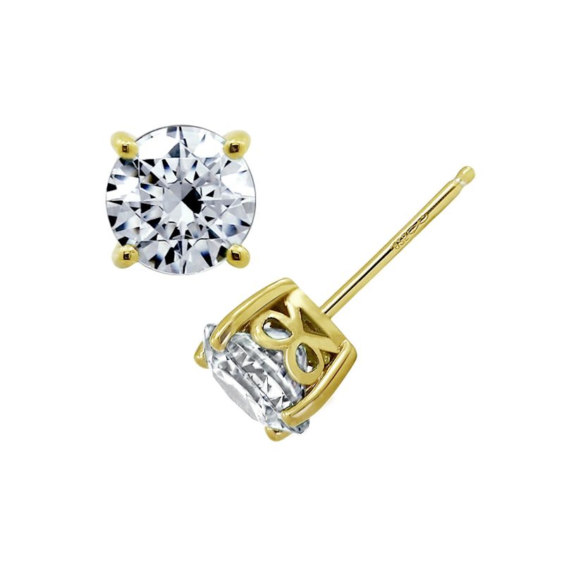 8Mm Round Cut Solitaire Stud Earrings - Rose Gold | Diamonbliss | Wolf ...