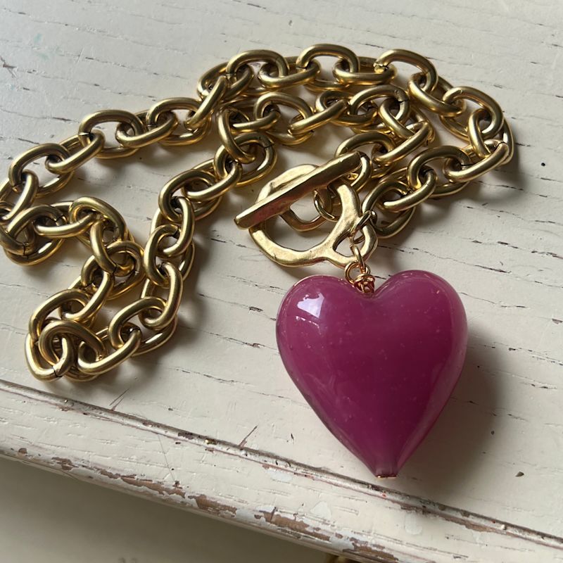 Amore Rainbow Hearts Choker Necklace