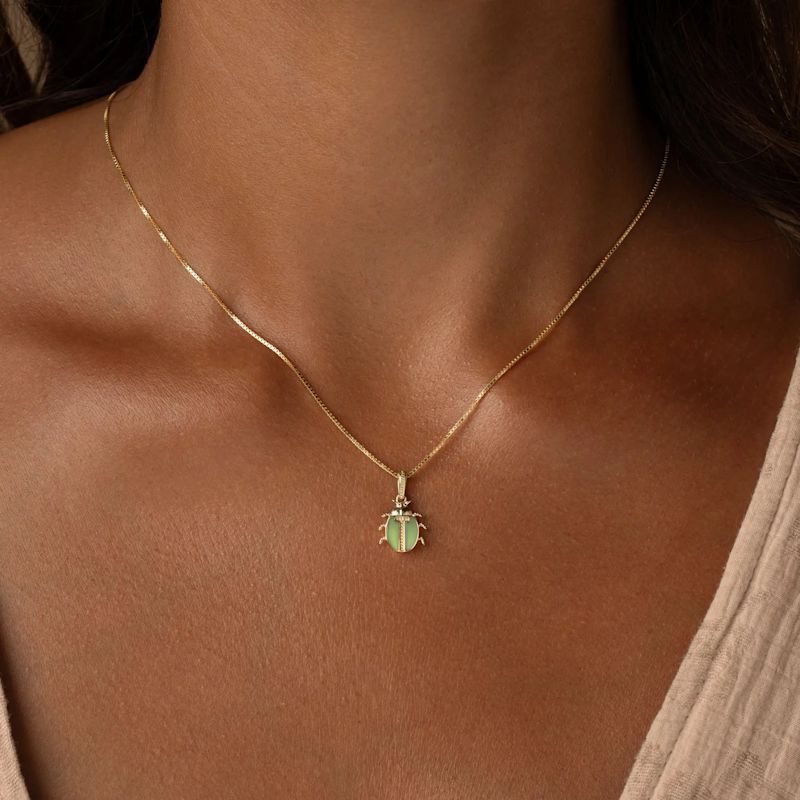 Ancient Keeper Jade Scarab Necklace | Karma and Luck | Wolf & Badger