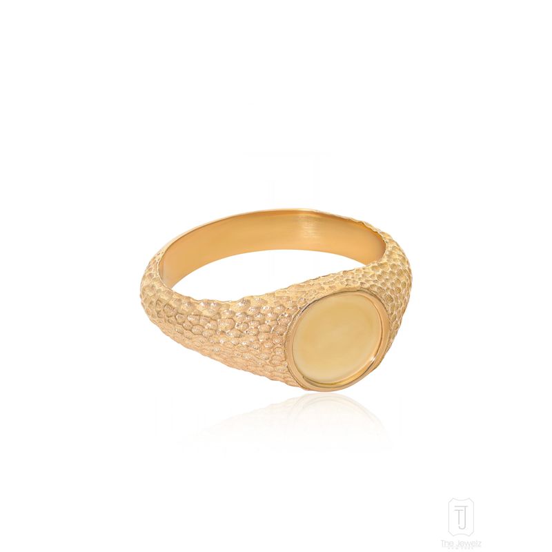 Silver Textured Signet Ring For Men | The Jewelz | Wolf & Badger
