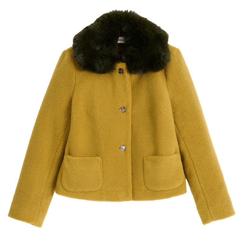 Faux Fur Collar Cropped Jacket main image 1