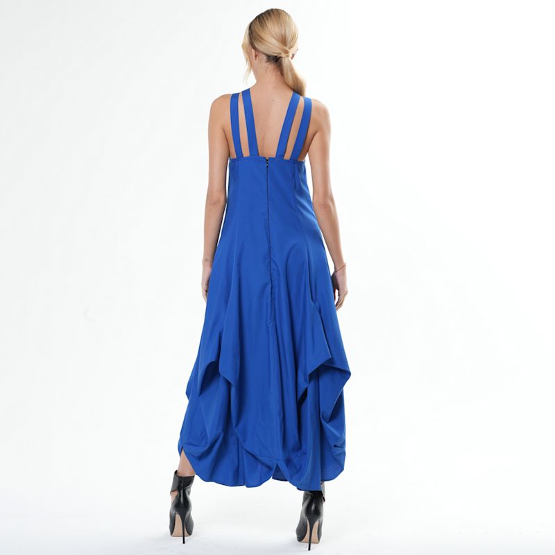 Blue Geometrical Adjustable Dress