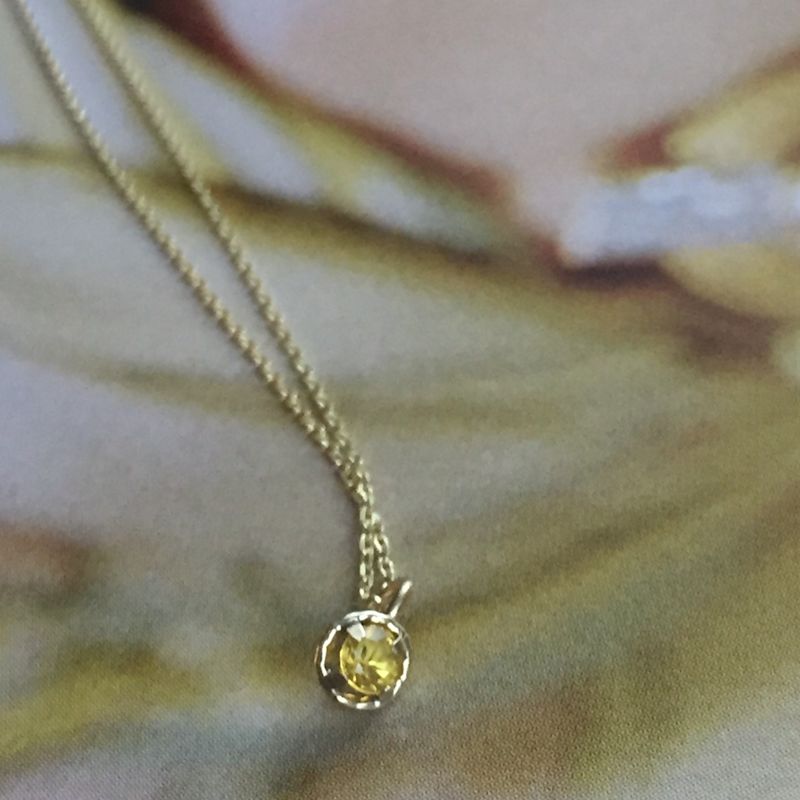 Yellow Sapphire Solitaire Necklace | Lily Flo Jewellery | Wolf & Badger
