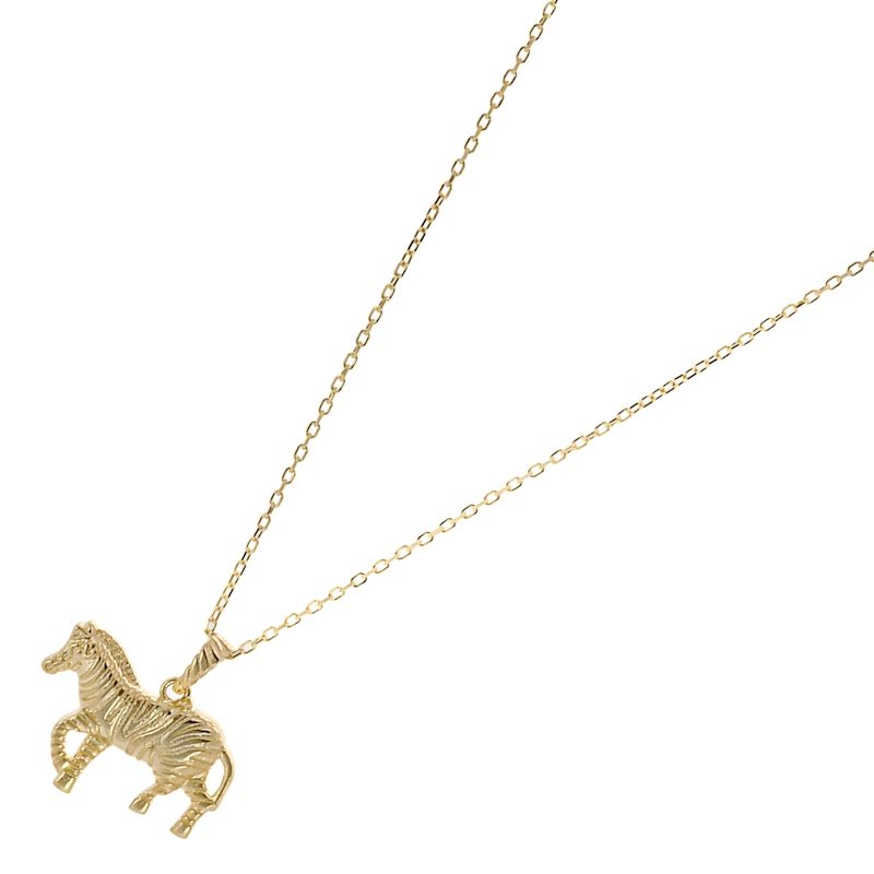 Balance Zebra Pendant Gold Chain Necklace - Gold | Ebru Jewelry | Wolf ...