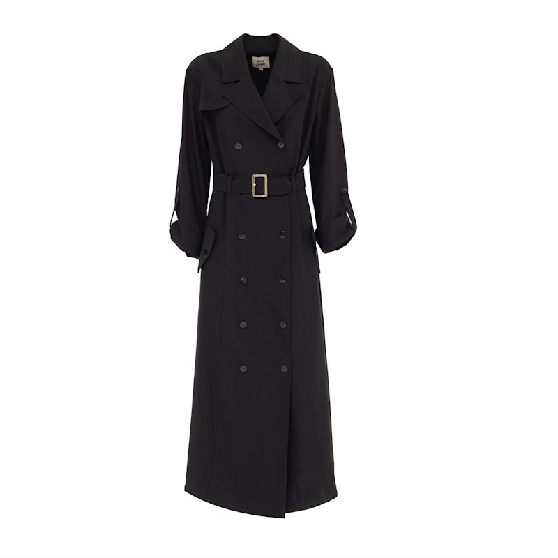 Black Pleat detailed trench dress 94640