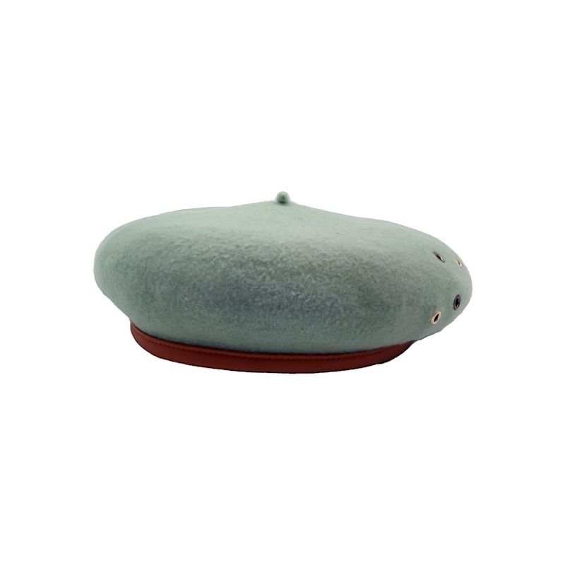 Soft Green Wool Felt Basque Cap | Doria 1905 | Wolf & Badger