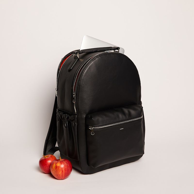 Apple Leather Backpack - Black & Seaglass | Allégorie | Wolf & Badger