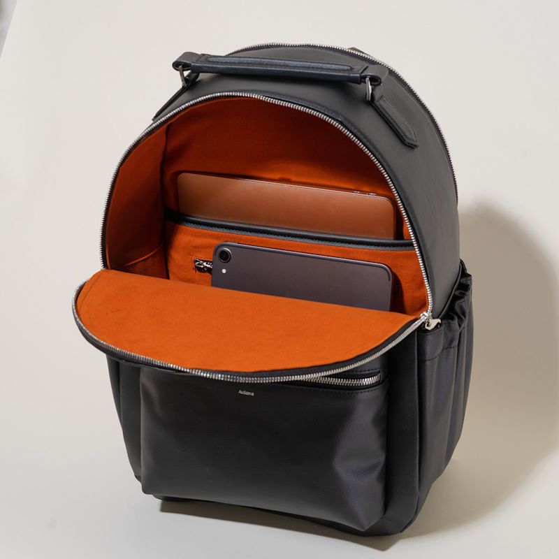 Apple Leather Backpack - Black & Seaglass | Allégorie | Wolf & Badger