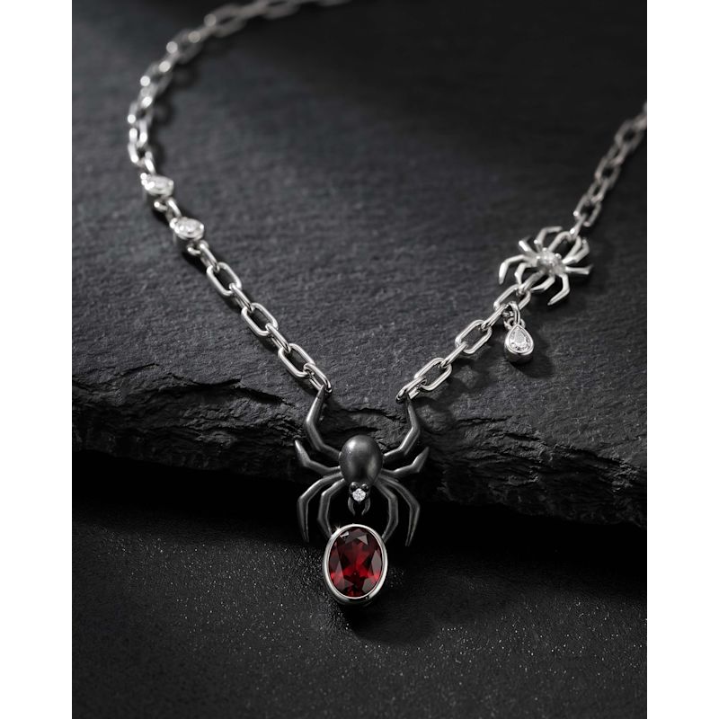 Black Widow Spider Necklace — Garnet & Cz | The Jewelz | Wolf & Badger
