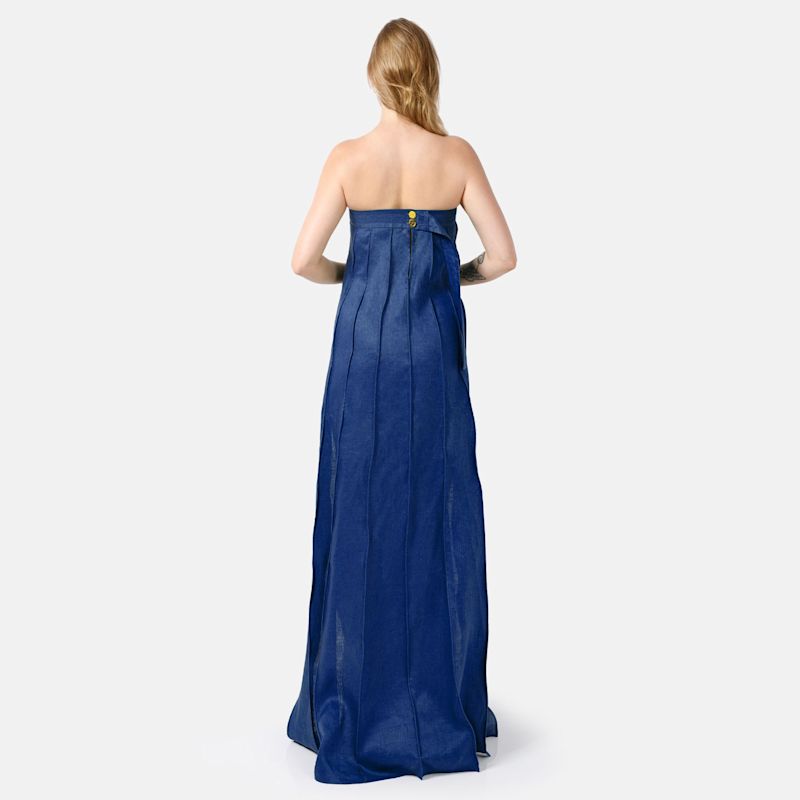 Cailyn Sleeveless Pleated Maxi Dress - Blue