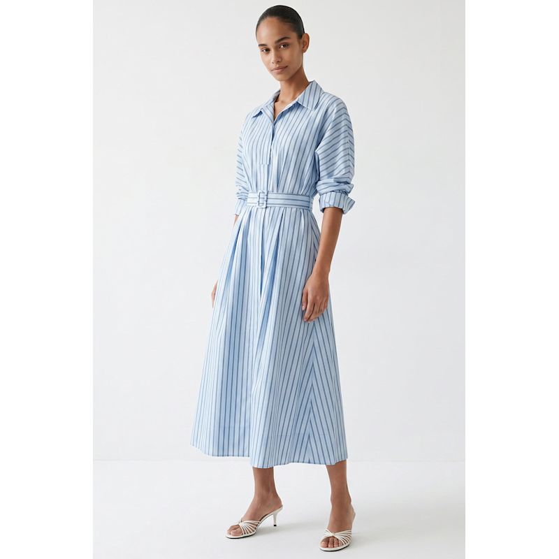 Bogie Raglan Sleeve Belted Midi Dress - Multi Color | EXQUISE | Wolf ...