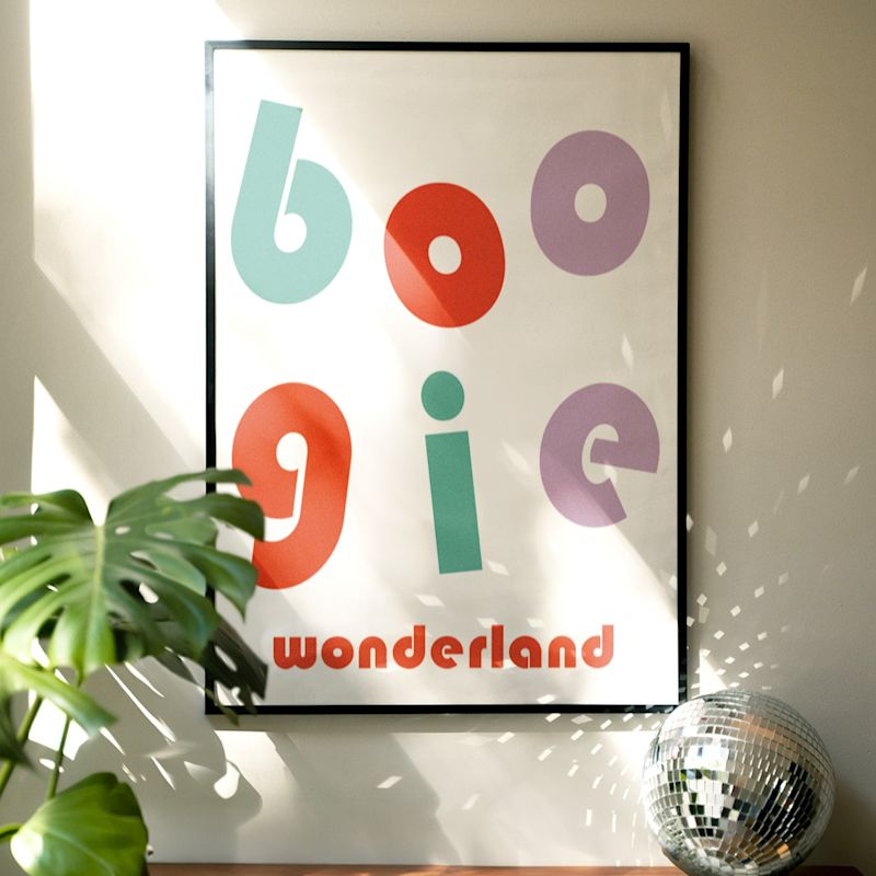Boogie Wonderland Retro Music Giclée Art Print A2 | Fanclub | Wolf & Badger