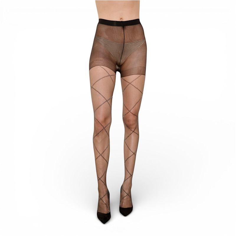 Bridget Metallic Thread Sheer Tights - Black | HIGH HEEL JUNGLE by ...