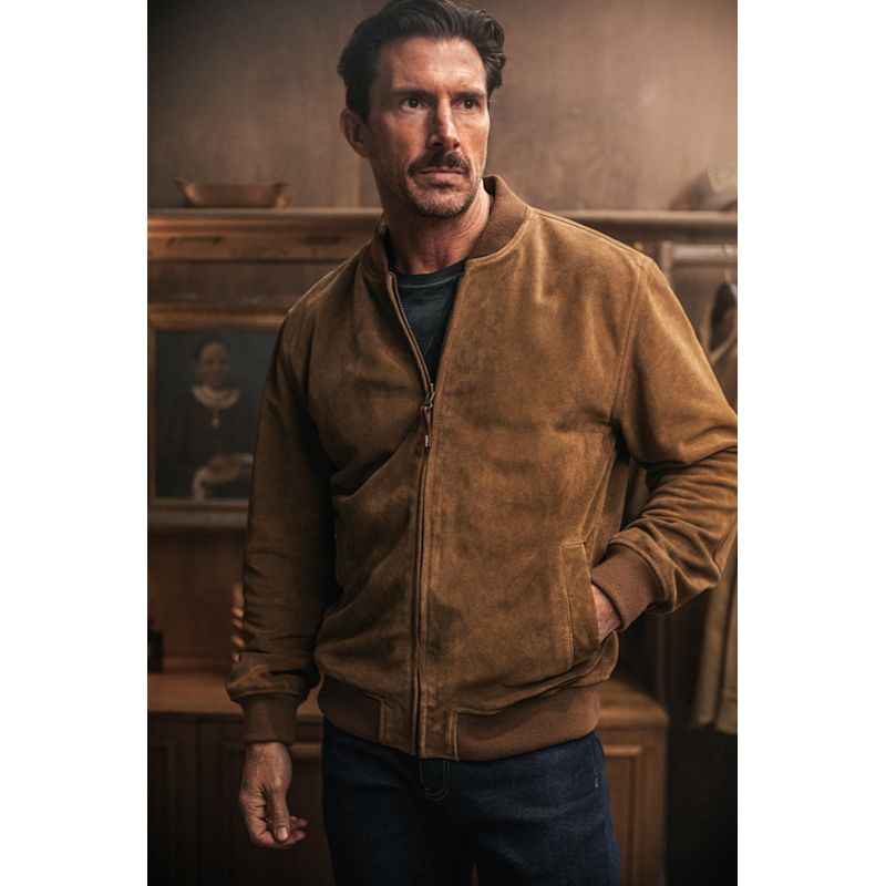 Buck Ridge Suede Bomber Tan - Brown | &SONS Trading Co | Wolf & Badger