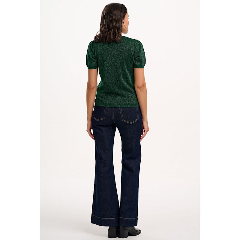 Calypso Sparkly Knitted Top Green | Sugarhill Brighton | Wolf & Badger