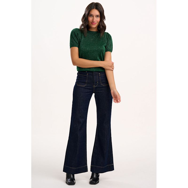Calypso Sparkly Knitted Top Green | Sugarhill Brighton | Wolf & Badger