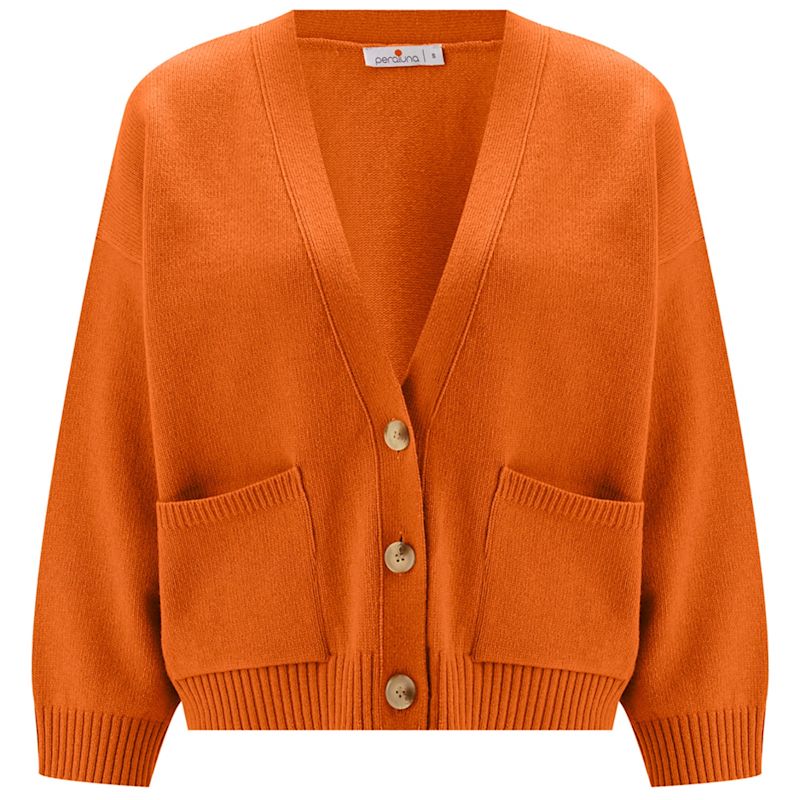 Carol Crop Cardigan In Orange | Peraluna | Wolf & Badger