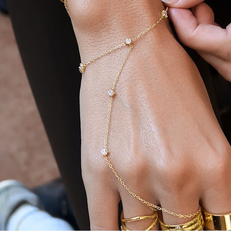 Waterproof Chain Link Cuff Bangle Bracelet main image 0