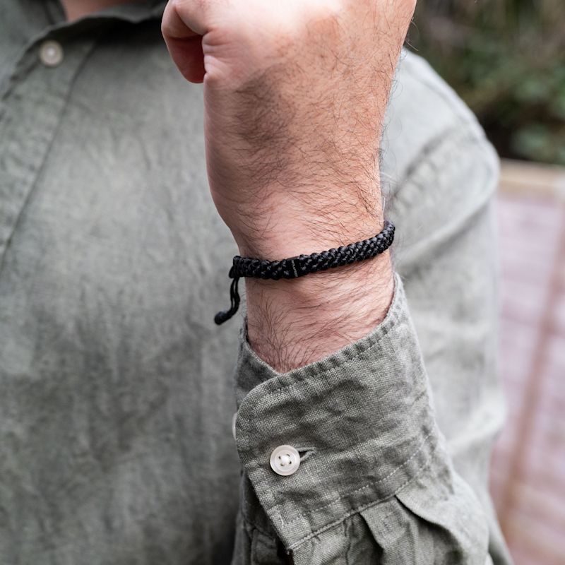 Hylander Men's Chunky Steel Rope Bracelet - Black | Harbour UK | Wolf ...