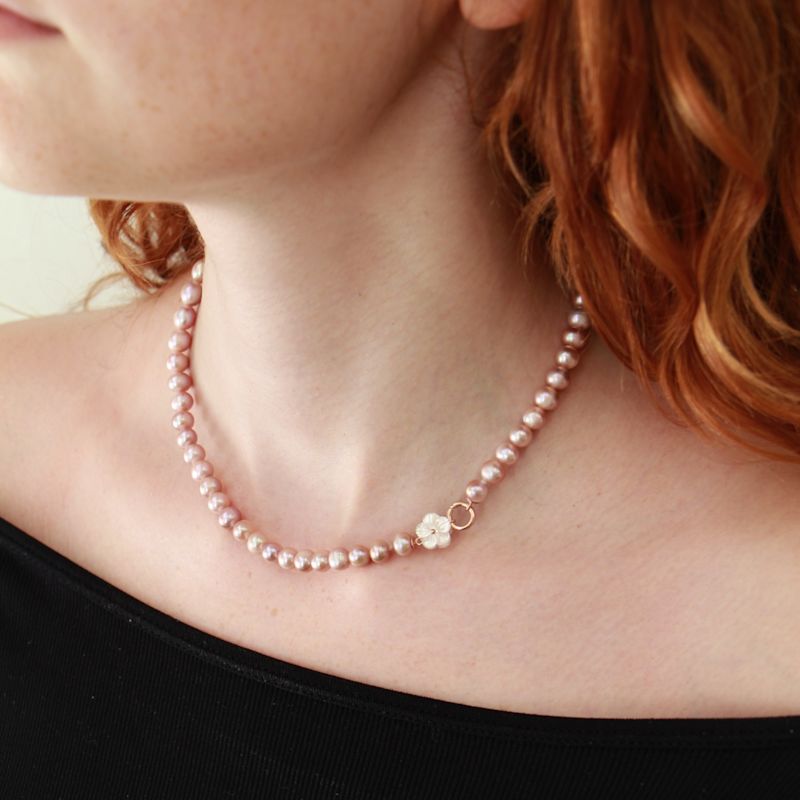 Cleito Pearl Necklace - Pink | ALEGORIA JEWELLERY | Wolf & Badger