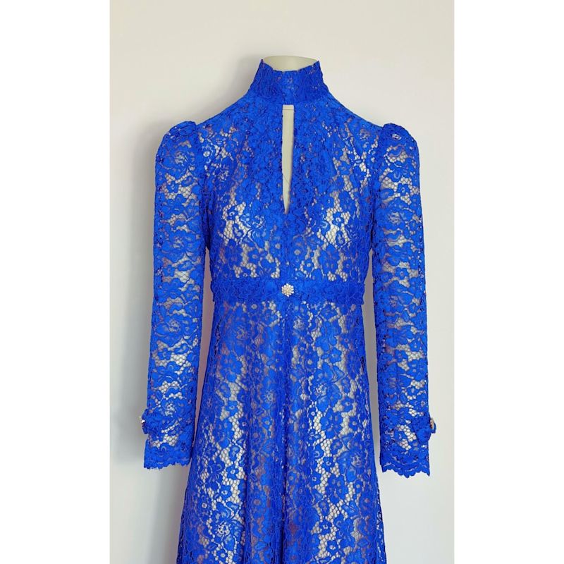 Cobalt Blue Vintage Lace Maxi Dress | Couture To Your Door | Wolf & Badger