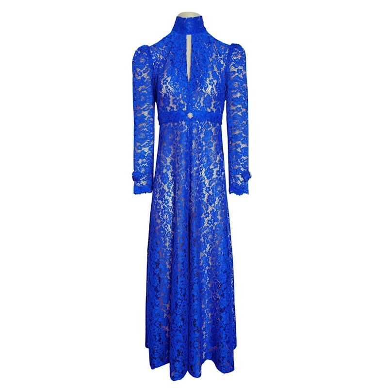 Cobalt Blue Vintage Lace Maxi Dress | Couture To Your Door | Wolf & Badger