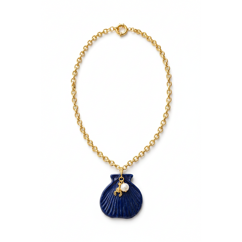Cobalt Shell Pendant Necklace | Carolina Benoit | Wolf & Badger