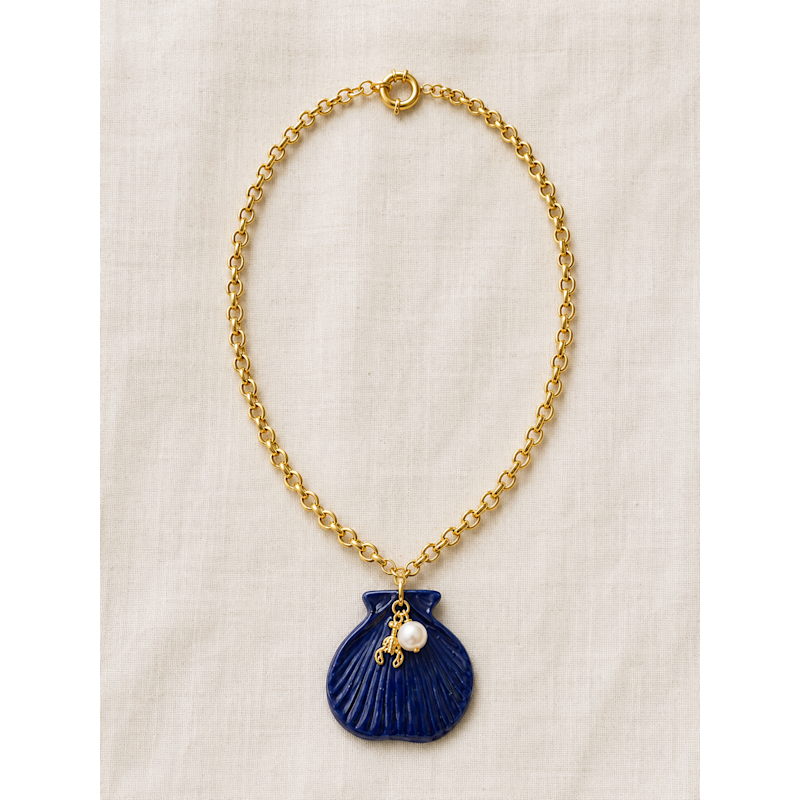 Cobalt Shell Pendant Necklace | Carolina Benoit | Wolf & Badger