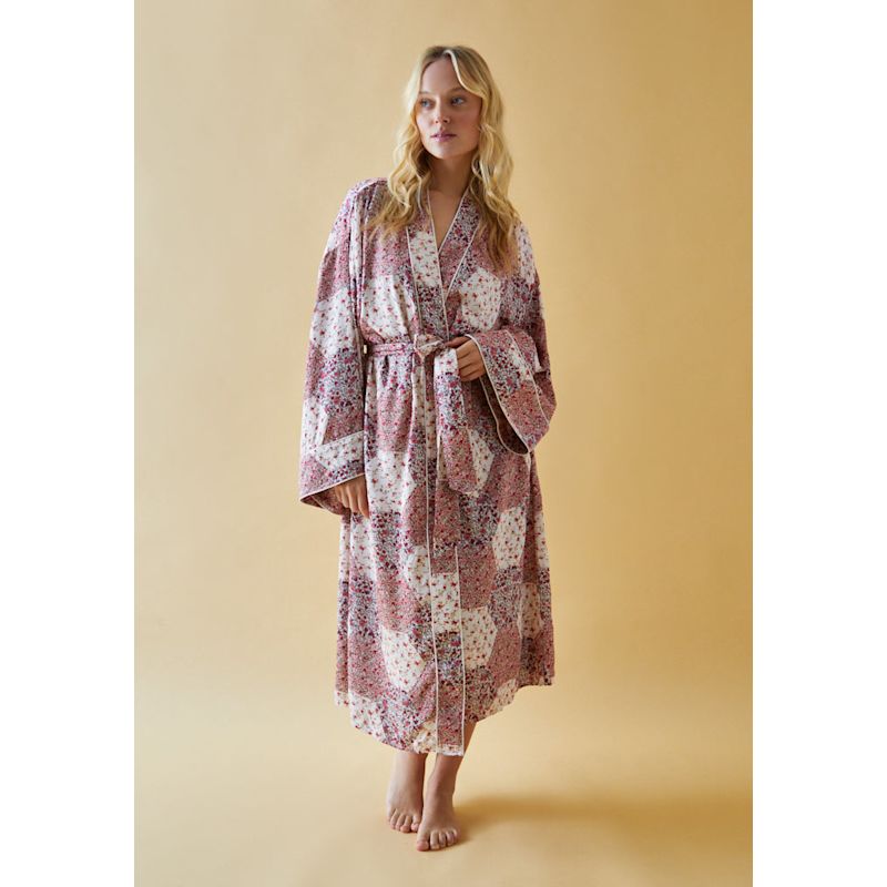 Corina Robe With Pouch Aster Patchwork Pink | Lily and Lionel | Wolf ...