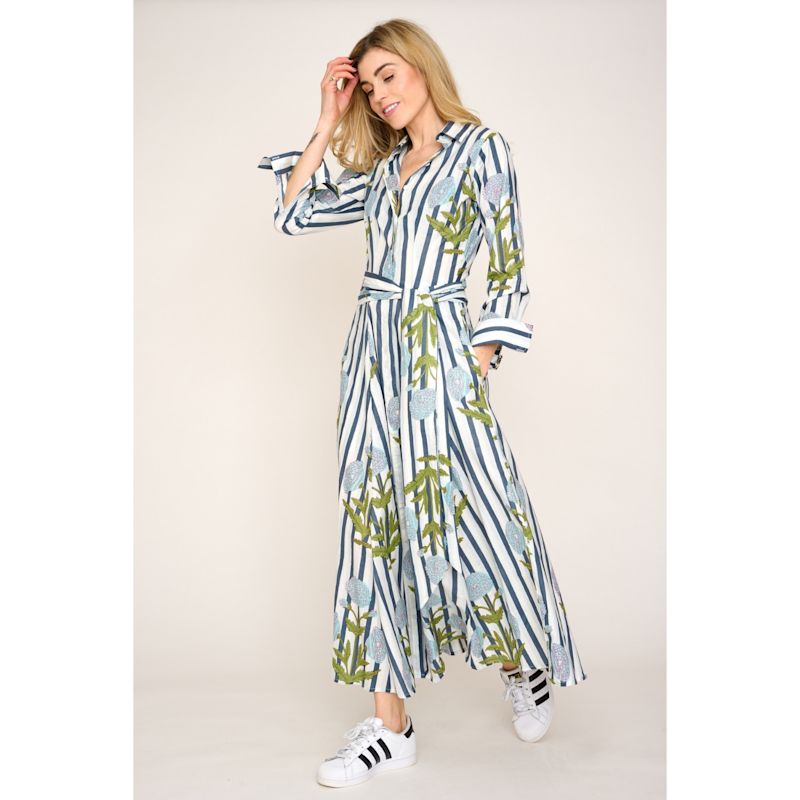 Felicia 2 4 Dress Marigold Aop Blue Bl
