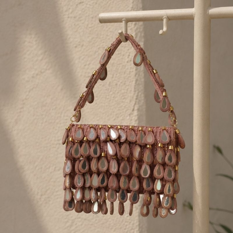 Dancing Queen Dusty Mauve Mirror Flap Bag | Statement Evening Special ...