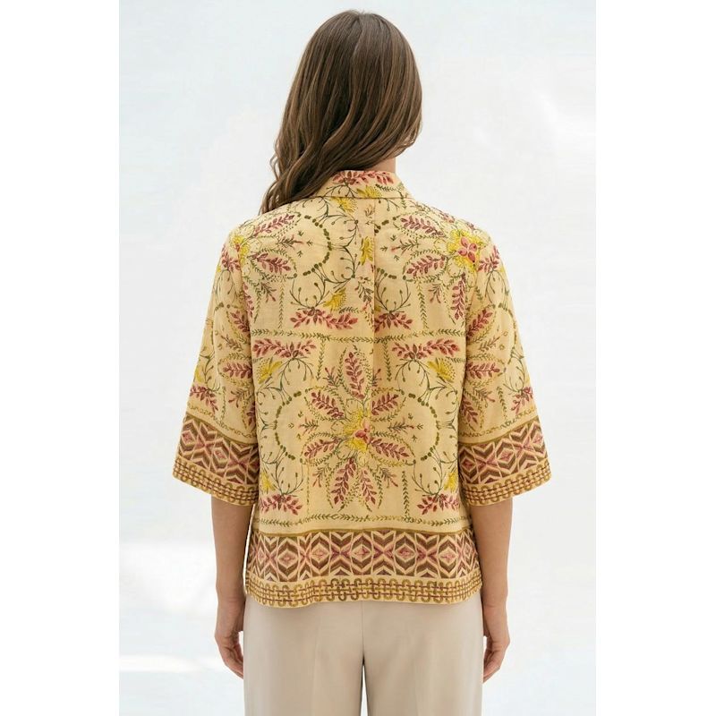 Destinie Collar Pleat Detail Shirt - Multi Color | EXQUISE | Wolf & Badger