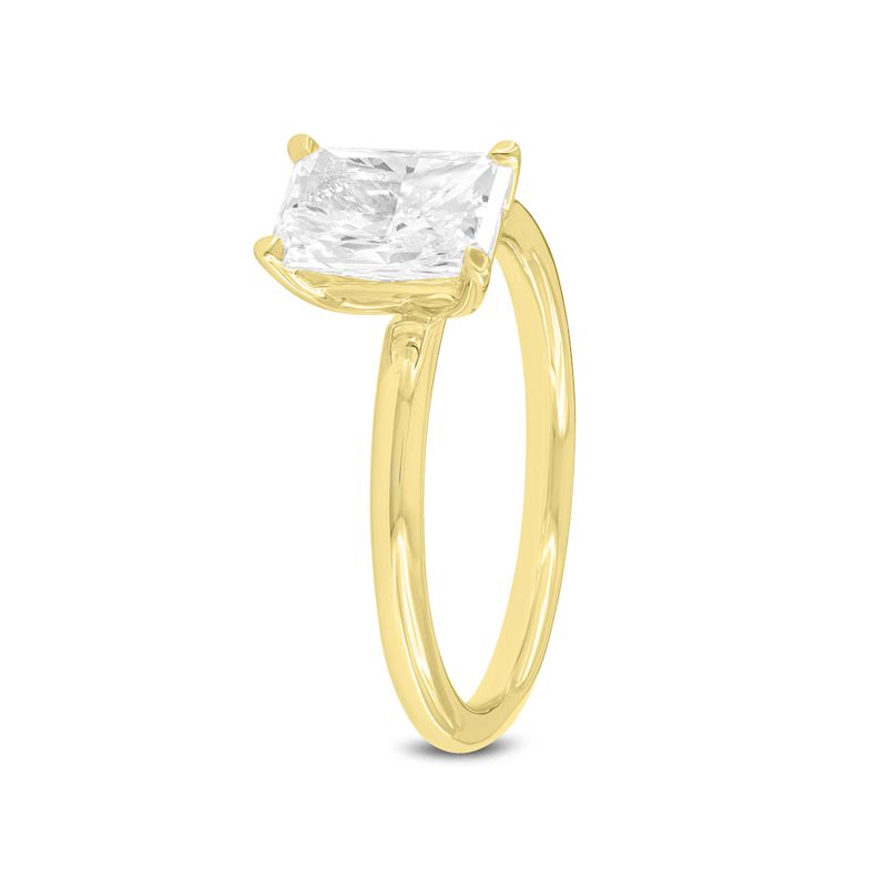 Dora Yellow Gold Radiant Cut Lab Grown Solitaire Diamond Ring | LMJ ...